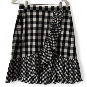 J. Crew Gingham Ruffle Mini Skirt